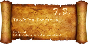 Takáts Dorottya névjegykártya