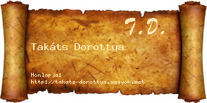 Takáts Dorottya névjegykártya